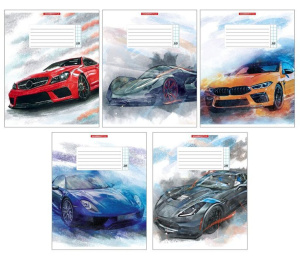 Тетрадь А5 24л кл. Полиграф-Принт "Машинки" микротекстура, белизна 100%