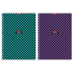 Тетрадь А4  96л кл. гребень Academy Style "Цветные шашечки" Вд-лак