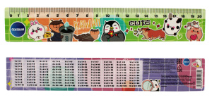 Линейка 20 см пластик. Кавай, табл.умнож.