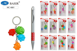 Набор подарочный детский "Ассорти" брелок для ключей (одна подвеска), автомат.ручка, зеркальце