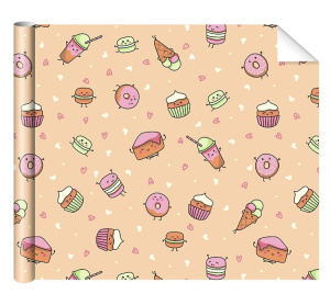 Бумага упаковочная 70*100см "Пончики"