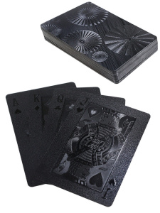 Карты игральные 54шт,  "Круги" пластик, черные