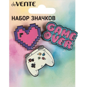 Набор значков "deVENTE. Game over ", эмалированные 3шт.