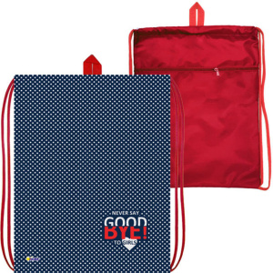 Мешок для обуви 1 отд, 370*470 Белый горошек, светоотражающая лента