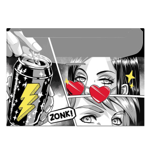 Конверт на клапане А4 Герои аниме комикс, 33*23,5см, 1 отд., пластик