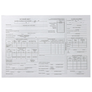 Путевой лист автобуса А4, газетка, 100л.