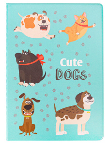 Обложка для паспорта "Милые псы" ПВХ slim