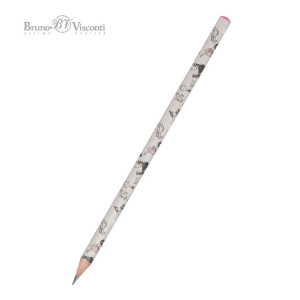 Карандаш ч/гр BV HappyGraphix Boots. Девочка и единорог. Сердечки НВ*