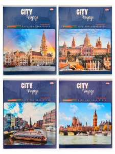 Тетрадь А5  96л кл. Проф-Пресс "Городское путешествие" лен, белизна 100%