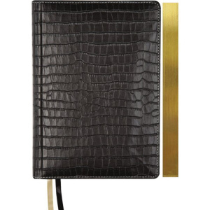 Ежедневник недат. А5 deVENTE Wild 320стр., черный, тв.обложка, кожзам, крокодил, 70г/м2