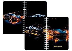 Блокнот-перевертыш А6  80л гребень "Авто на черном" кл.