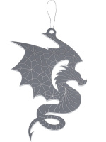 Подвесное украшение 10см "Драконье пламя" серебро, акрил