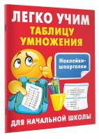 Шпаргалка-наклейка 210*162мм "Легко учим таблицу умножения"