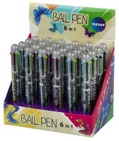 Ручка шар. многоцв. 6-ти цветная, 0,7мм