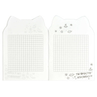 Блокнот А5  32л скоба "Кот и Уточка" фигурная вырубка, мат. лам.