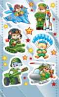 Наклейки детские 15*9см  "Военные"