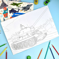 Раскраска "Военные раскраски. Танки" А4, 16стр.