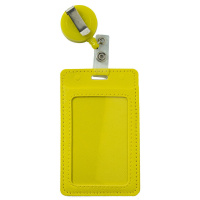 Бейдж 65*105 мм вертикальный, с держателем-рулеткой и зажимом