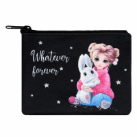 Кошелек для банкнот и монет Феникс+ "Девочка и зайка" 11*8см, ткань, молния