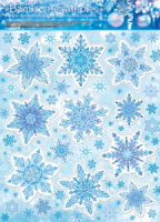 Витражная наклейка 24*33см "Вальс снежинок"