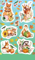 Наклейки детские 15*9см  "Лесные звери"