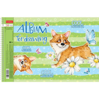 Альбом А4 24л  гребень "Из жизни корги", перфорация на отрыв,  пл. 100 гр/м