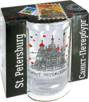 Стопка "СПб. Спас, сердечки" стекло
