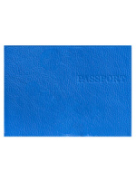 Обложка для Паспорта натуральная кожа PASSPORT синий, тисн.конгрев