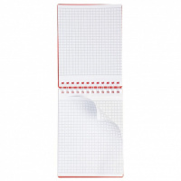 Блокнот А6 пласт.обл.  80л "Canvas. Красный" гребень, кл.