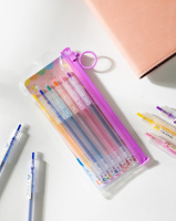 Набор гелевых ручек Deli Delight  6шт. 0,5мм, автомат, в пенале на молнии