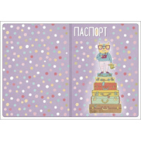 Обложка для паспорта из ПВХ Кот путешественник