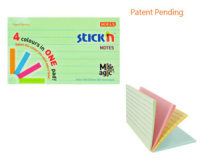 Бумага с липким краем (76*127мм) 100л., 4 цв., ПАСТЕЛЬ, линейка