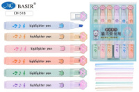 Набор текстовыделителей "Лапки" 6 цв. пастель, 12,6см, фигурн. колпачок