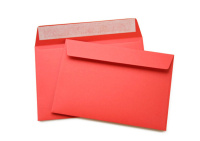 Конверт 114*162мм красный, силик.лента