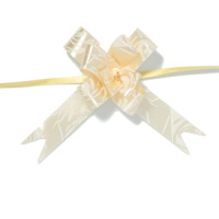 Бант подарочный затягивающийся   4см*10мм, 20см, рисунок ассорти, ПЕРСИК 10шт/уп