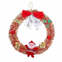 Венок 17см, мишура, фигурка Деда Мороза