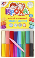 Пластилин 16цв 264гр. Кроха, мягкий, карт.упак., со стеком