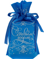 Мешок для подарков 24*18*9см "Ледяной узор" полиэстер