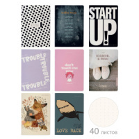 ТЕТРАДЬ А5, Bruno Visconti, микс 8 дизайнов, 40л, линовка в точку, вид 1