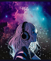 Тетрадь А5 48л кл. ПЗБМ "Слушаю космос" софт-тач, фольга, 5диз.в блоке, бел.100%