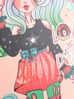 Записная книжка для девочек А5  80л., 7БЦ "Стильная девчонка - 1" глиттер