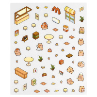 Наклейки-румбокс д/создания миниатюрных сцен 12,5*15см "Капибара. Кафе"