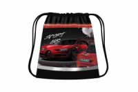 Мешок для обуви 1 отд, 415*340, карман, светоотр. "Красная тачка"