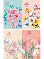 Блокнот А7  40л гребень "Цветы для девочек-2" клетка