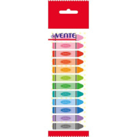 Закладки с липким краем (45*23мм)  12 цв, по 15л., Восковые мелки