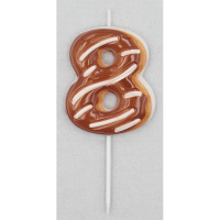 Свеча-цифра "8" Donut  6 см, с 3D декором