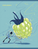 Тетрадь А5 48л кл. Альфа-Тренд "Космонавт" твин УФ-лак, белизна 100%