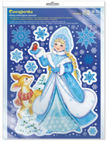 Набор витражных наклеек 30*40см "Снегурочка" металлизация