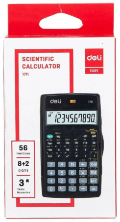 Калькулятор   8+2 разр. Deli  научный, черный E1711