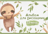 Альбом А4 12л скоба "Зверики в лесу" ВД-лак